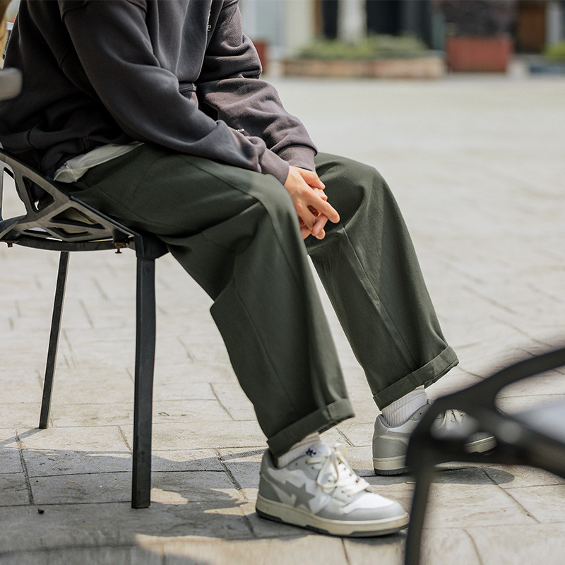 Men’s Straight-Leg Cargo Pants — Paneled, Patch Pockets, Casual Workwear | Spring 2025