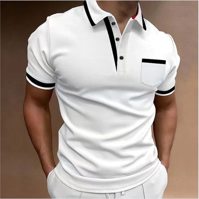 2025 Casual Sports Shirt Square Collar Three-Button Polo Shirt Polo Golf Digital Printed Shirt
