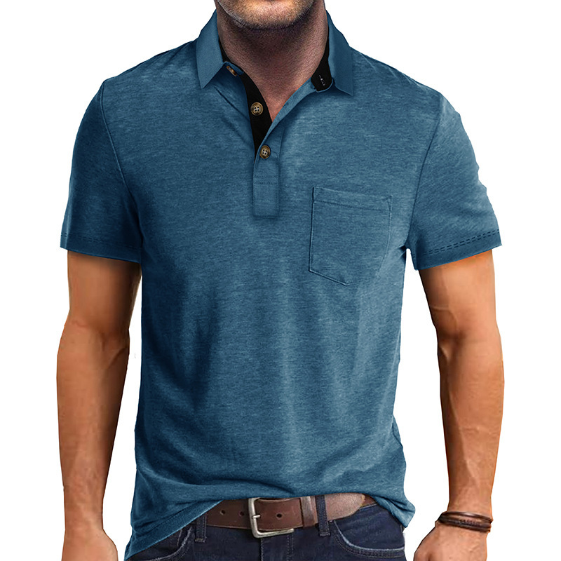 2024 Summer men's short-sleeved lapel T-shirt men's polo shirt top polo