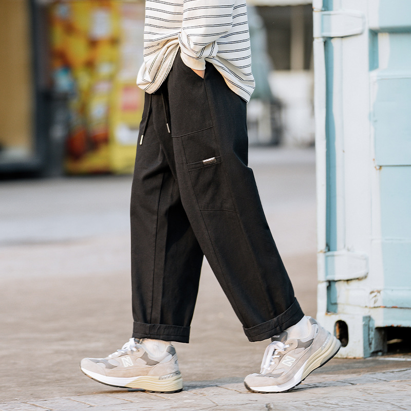 Men’s Straight-Leg Cargo Pants — Paneled, Patch Pockets, Casual Workwear | Spring 2025