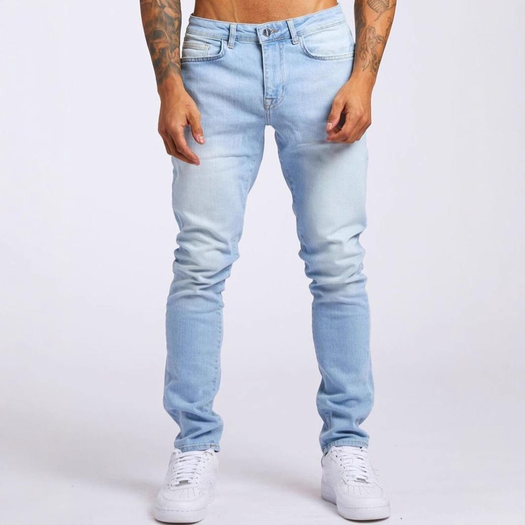 Europe and the United States sell new men's jeans ins trend slim Denim pants NK362