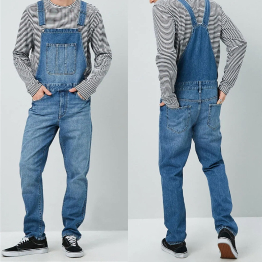 Men's men's denim suspenders pants men's jeans new pants one-piece pants men's