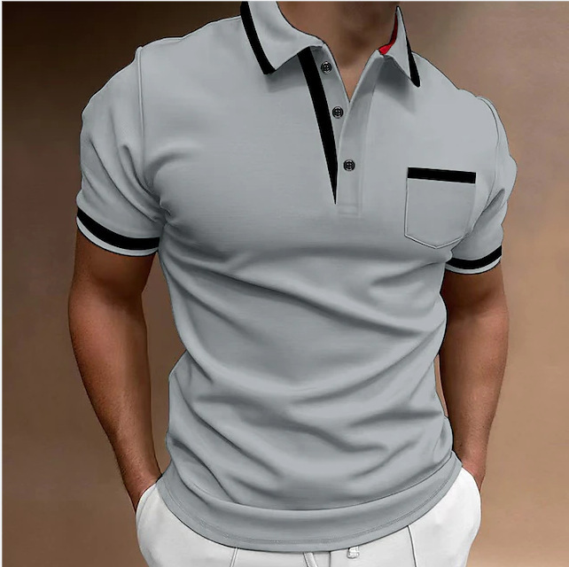 2025 Casual Sports Shirt Square Collar Three-Button Polo Shirt Polo Golf Digital Printed Shirt